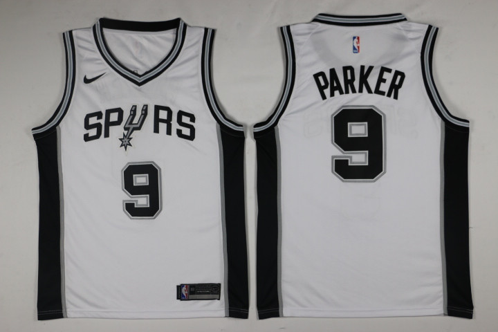 Men San Antonio Spurs #9 Parker White Game Nike NBA Jerseys->portland trail blazers->NBA Jersey